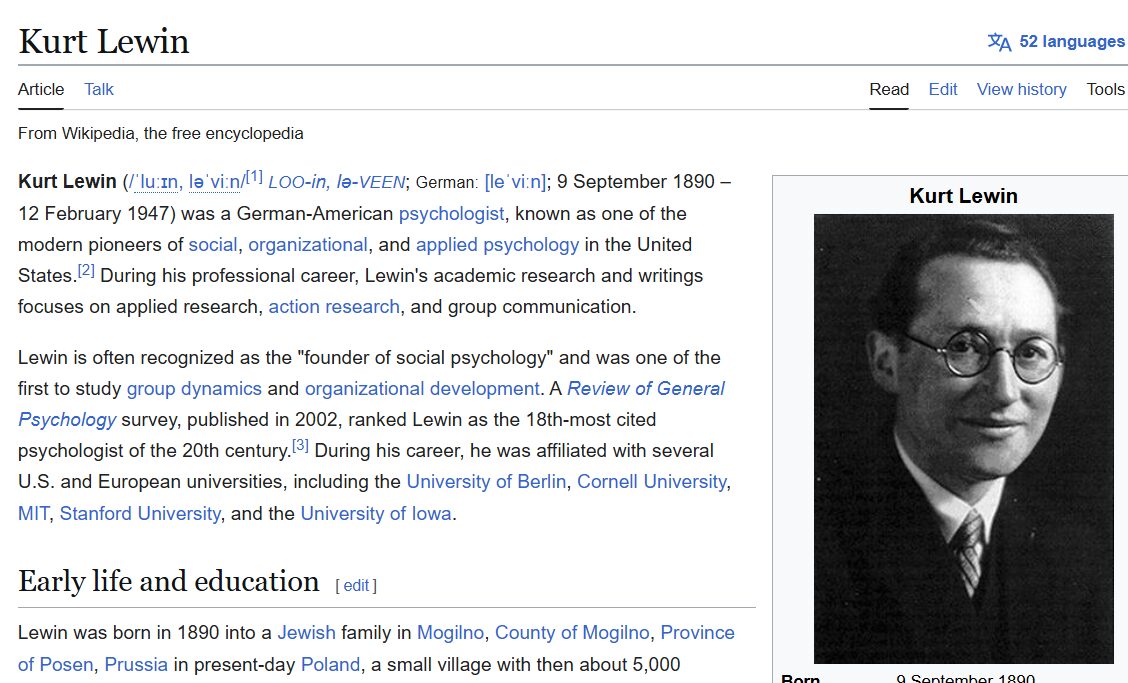 Kurt Lewin là ai theo wikipedia