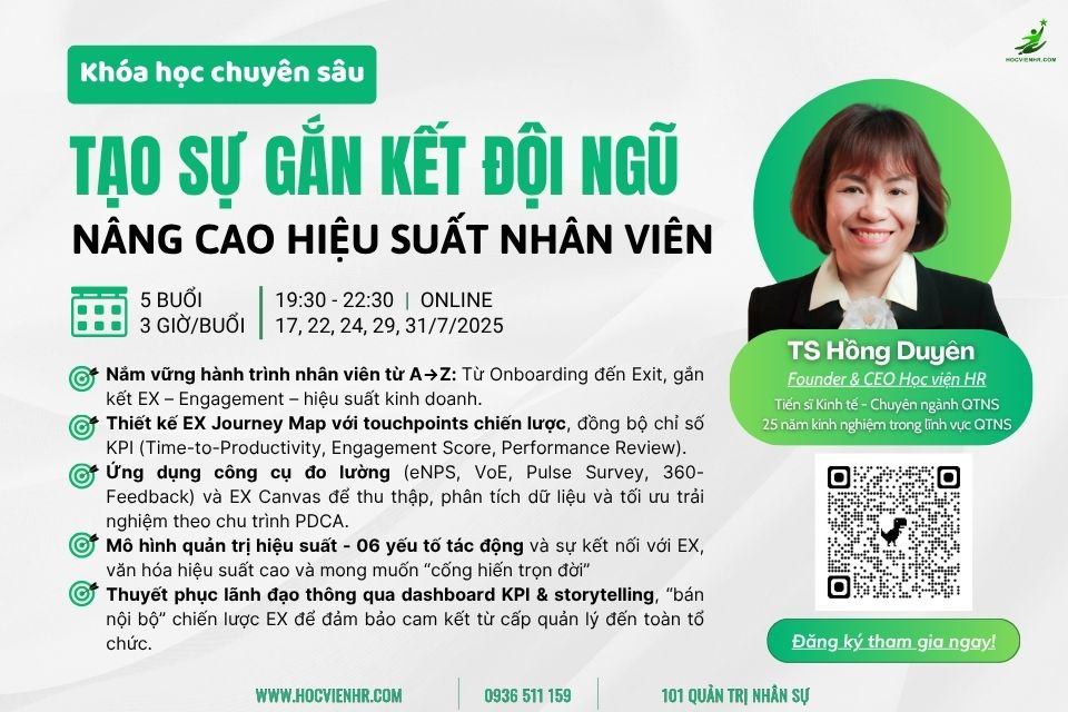 Khóa học Chuyên sâu: Tạo Sự Gắn Kết Đội Ngũ – Nâng Cao Hiệu Suất Nhân Viên