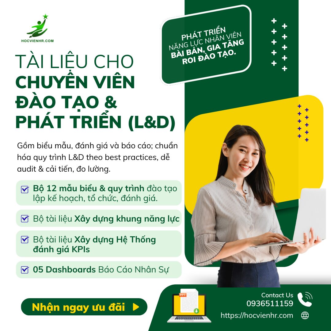 Bộ tài liệu cho Chuyên viên Đào Tạo và Phát Triển L&D Specialist