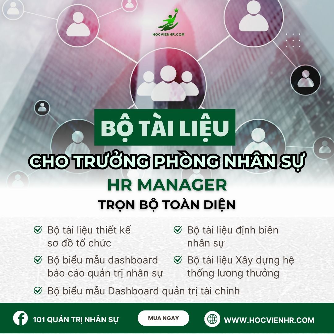 Bộ Tài Liệu Cho Trưởng Phòng Nhân sự – HR Manager - Trọn Bộ Toàn Diện