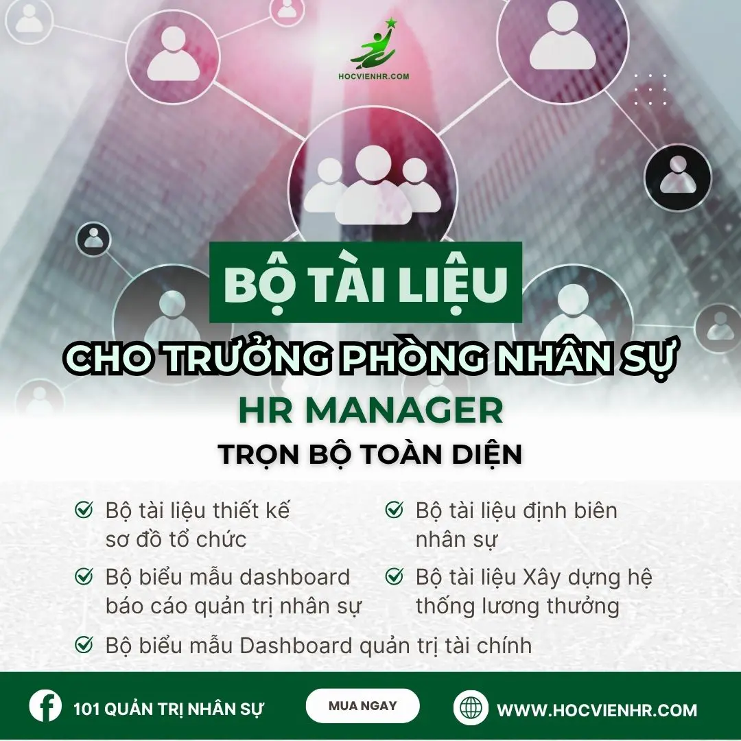 Bộ Tài Liệu Cho Trưởng Phòng Nhân sự – HR Manager - Trọn Bộ Toàn Diện