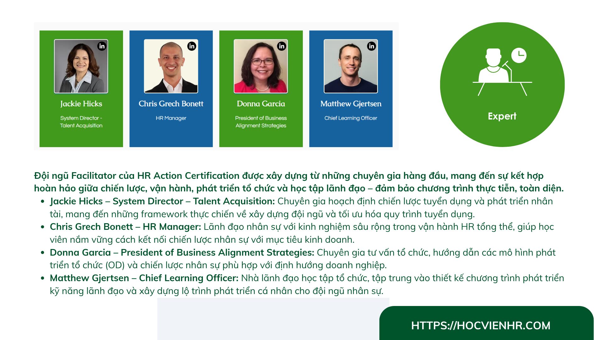 Đội ngũ chuyên gia HR Action Certification
