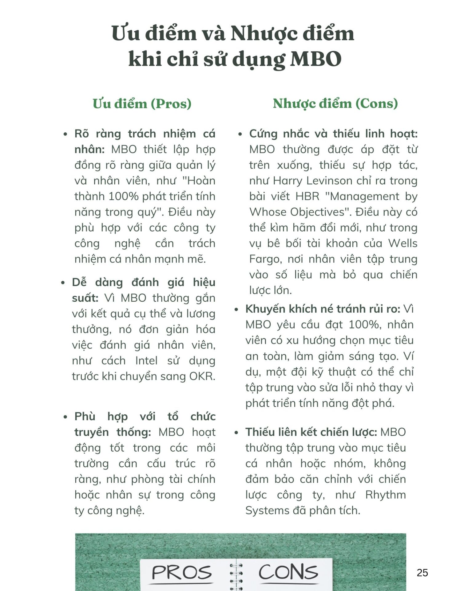 Phân tích toàn diện ưu điểm và nhược điểm của MBO. Khi nào MBO phát huy hiệu quả và khi nào trở thành rào cản cho đổi mới doanh nghiệp?