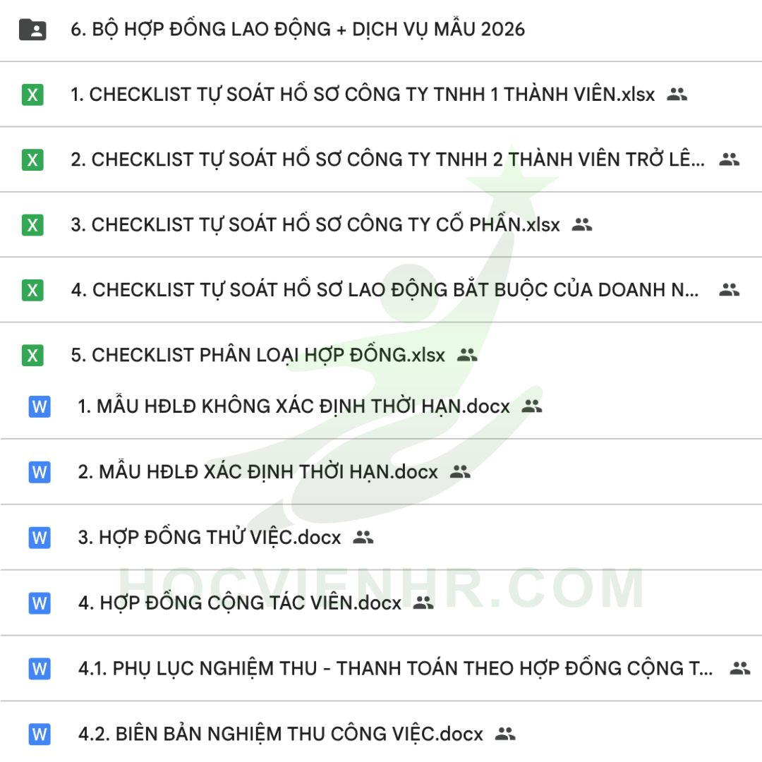 Bộ Tài Liệu Checklist Pháp Lý Doanh Nghiệp VÀ HĐLĐ Chuẩn Luật 2026